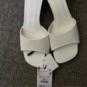 Zara white sandals, work once